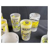Set of 13 Vintage State Souvenir Frosted Drinking Glasses