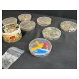 Mixed Collection of Vintage and Assorted Key Blanks and Key Parts in Tins