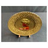 Set of 2 Embossed Metal Decorative Plates with Lady Portraits