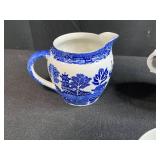 Assorted Decorative Blue and White Ceramic Lot with Creamer, Sugar Bowl, and Dutch Tiles Inc McClaine