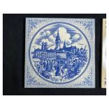 Assorted Decorative Blue and White Ceramic Lot with Creamer, Sugar Bowl, and Dutch Tiles Inc McClaine