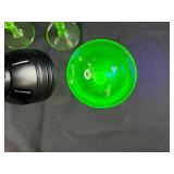 Set of 4 Vintage Vaseline Glass Stemware, Uranium Green Glow