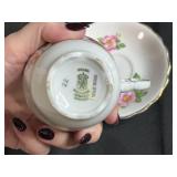 Set of 5 Vintage Porcelain Tea Cups and Saucers Assorted Floral Patterns