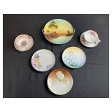 Set of Vintage Hand Painted Japanese Plates and Teacups