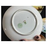 Set of Vintage Hand Painted Japanese Plates and Teacups