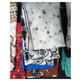 Collection of Assorted Vintage Silk and Patterned Scarves