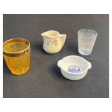 Collection of Vintage Miniature Glassware, Souvenir Shot Glasses, and Decorative Items