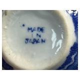Vintage Blue Willow Japan Tea Cups, Saucers, and Shenango China Plates Collection