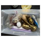 Collection of Mini Lamp Parts, Chimneys, Wicks, and Soldering Wire