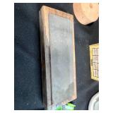 Lot of Assorted Grinder Wheels, Sharpening Stone, Hardware and Vinyl Bumpers