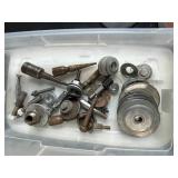 Lot of Assorted Grinder Wheels, Sharpening Stone, Hardware and Vinyl Bumpers