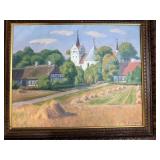 Pair of Framed Original Signed Paintings by Lillengren Rural Landscape Scenes