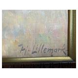 Pair of Framed Original Signed Paintings by Lillengren Rural Landscape Scenes