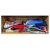 Collection of Assorted Scarves and Shawls in Various Colors