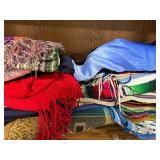 Collection of Assorted Scarves and Shawls in Various Colors