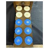 VTG Wooden Poker Chip Carousel with Assorted $10 and $20 Chips