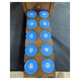 VTG Wooden Poker Chip Carousel with Assorted $10 and $20 Chips