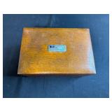 Vintage Wooden Humidor Box with Lined Interior