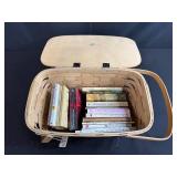 Woven Wood Picnic Basket with Collection of Inspirational Books