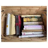 Woven Wood Picnic Basket with Collection of Inspirational Books