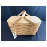 Woven Wood Picnic Basket with Collection of Inspirational Books