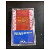 Vintage Vinyl Records, Cassette Tapes, and Wood Case Music Collection