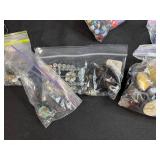 Large Collection of Assorted Craft Beads and Glass Tiles in Organizer Bins