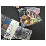 Large Collection of Assorted Craft Beads and Glass Tiles in Organizer Bins