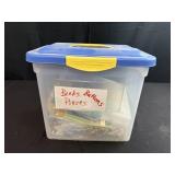 Large Collection of Assorted Craft Beads and Glass Tiles in Organizer Bins