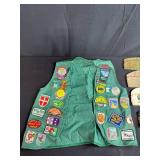 Collection of Vintage Legion Caps and Patch Vest Minnesota & Boy Scouts