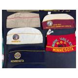 Collection of Vintage Legion Caps and Patch Vest Minnesota & Boy Scouts