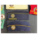 Collection of Vintage Legion Caps and Patch Vest Minnesota & Boy Scouts