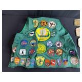 Collection of Vintage Legion Caps and Patch Vest Minnesota & Boy Scouts