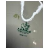 Belleek Ireland Shamrock Pattern Porcelain Canister Set with Tray and Spoon