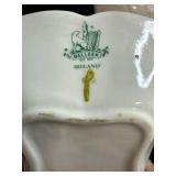 Belleek Ireland Shamrock Pattern Porcelain Canister Set with Tray and Spoon