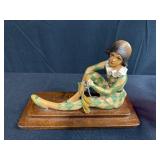 Anri Limited Ed & Numbered Harlequin Figure & Collection of Decorative Animal Figurines, Art Glass Vases