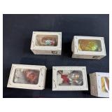 Set of Inge-Glas Collection Vintage Glass Ornaments with Boxed Doll