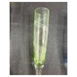 Set of 5 Hand-Blown Art Glass Flutes and Glass Flower Stems
