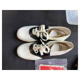 Vintage Saddle Shoes, Coca-Cola Patch, Leather Belts, Bolo Tie, and Storage Bin Assortment