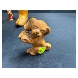 Collection of Kaiser W. Germany Horse Plates, Ceramic Dog Figurines, and Wooden Kitchenware