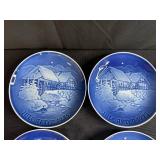 Set of 12 Royal Copenhagen Blue Christmas Collector Plates Assorted Years
