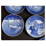 Set of 12 Royal Copenhagen Blue Christmas Collector Plates Assorted Years
