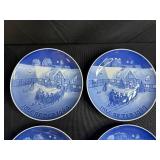 Set of 12 Royal Copenhagen Blue Christmas Collector Plates Assorted Years