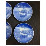 Set of 12 Royal Copenhagen Blue Christmas Collector Plates Assorted Years