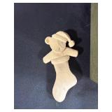 Box of Vintage Wooden Carved Figurines and Shapes Assortment