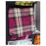 Crafting Supplies Lot with Plaid Fabric, Stencils, Playing Cards, and Scrapbooking Materials