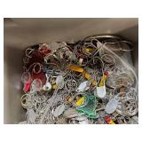 Large Tote of Motel Keychains, Tag Chains, and Novelty Keyrings