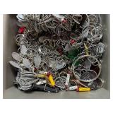 Large Tote of Motel Keychains, Tag Chains, and Novelty Keyrings