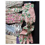 Collection of Floral and Patterned Cotton Garden Gloves with Gift Sacks, Coasters, and Nautical Booklet