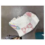 Collection of Quilts and Southwestern Throw Blankets in Storage Tote